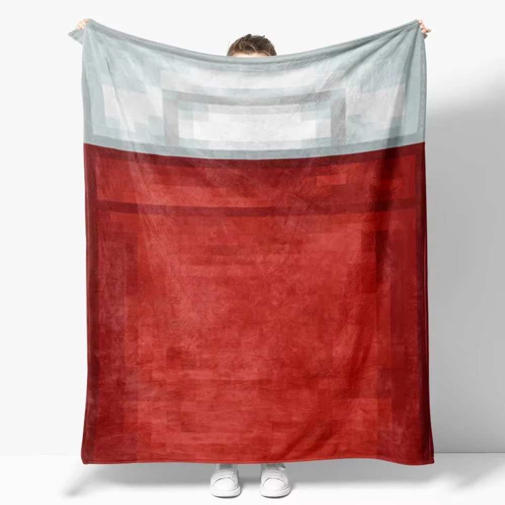 Home Textiles Towel - Pixel Block Red Bed Flannel Blanket