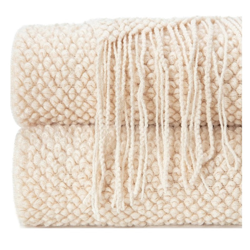 Home Textiles Towel - Gift Cream White Oversized Knitted Throw