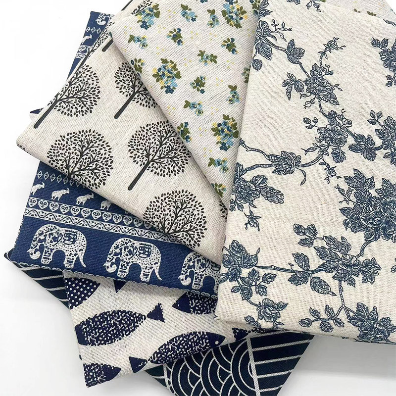 Home Textiles Store - Retro Boho Floral Cotton Linen Blend