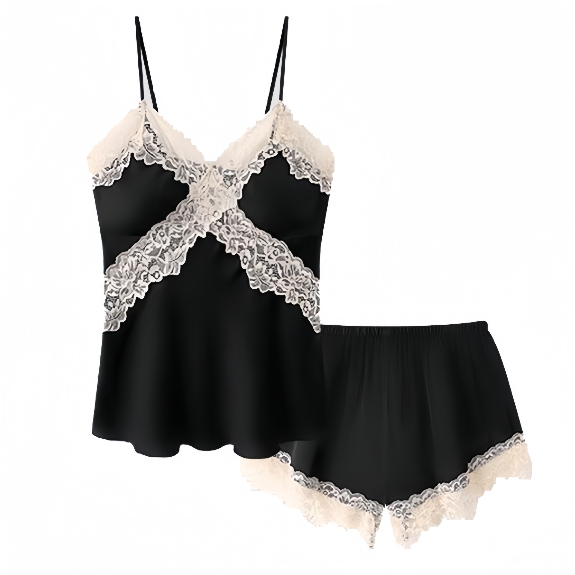Home Textiles Store - Women Lace Trim Pajama Set Sexy
