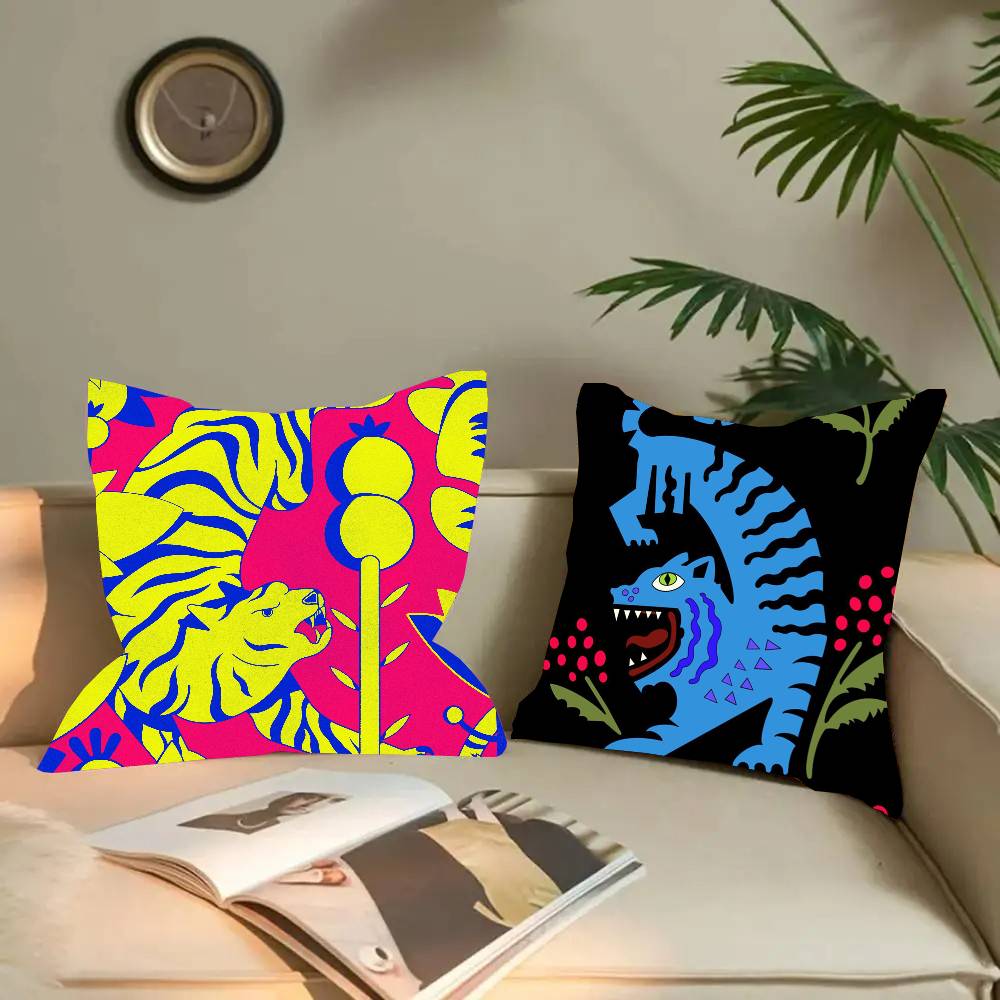 Home Textiles Egypt - Ancient Egypt Colorful Abstract Tiger Leopard