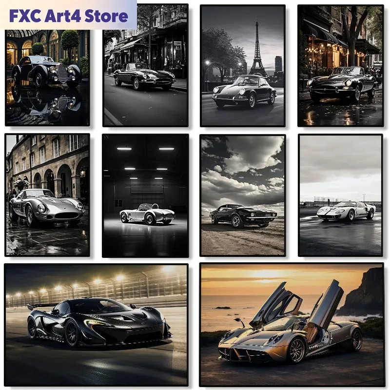 Home Textiles Brands - Frameless Modern Famous Brand Cars Poster