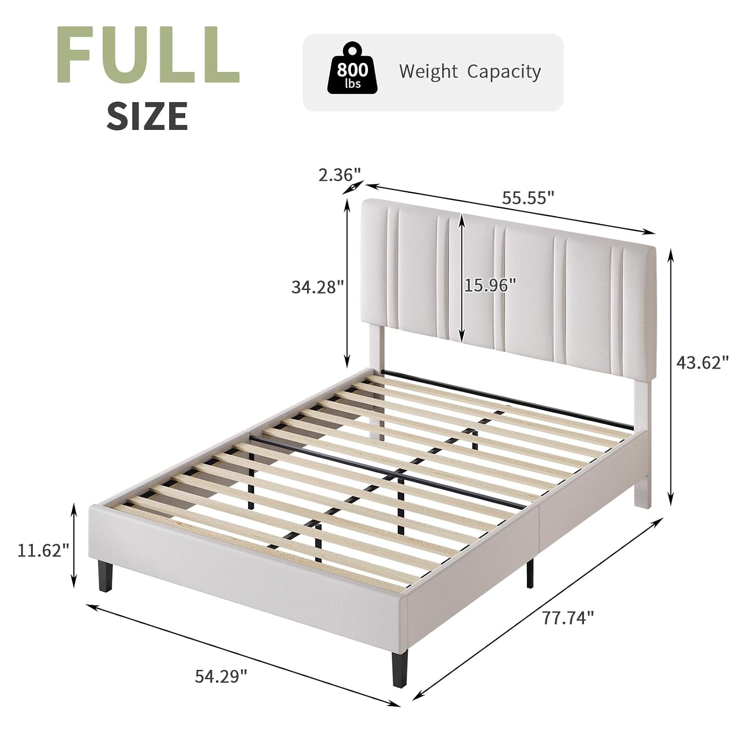 Full Bed Frame with Linen Upho - đánh giá và giá Home Textiles Bedding