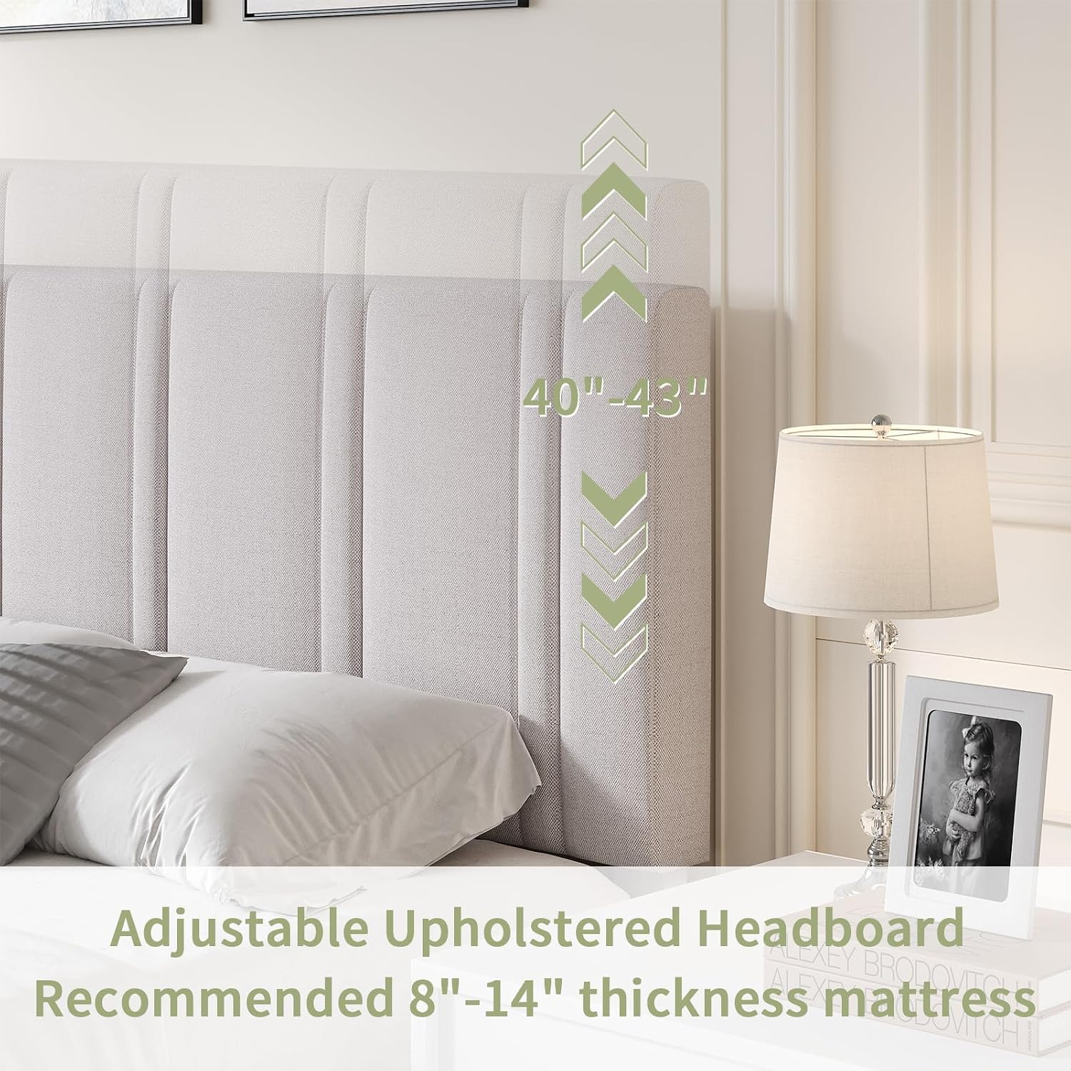 Full Bed Frame with Linen Upho - đánh giá và giá Home Textiles Bedding