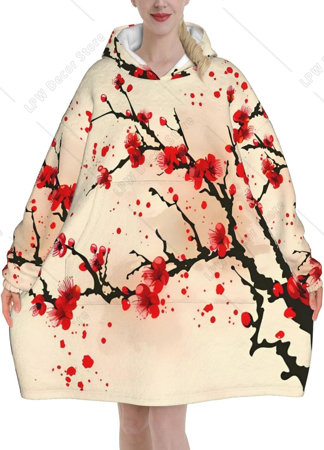 Red Cherry Blossom Wearable Bl - đánh giá và giá Japanese Home Textiles