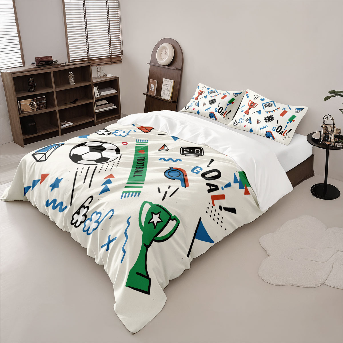 3pcs Football Graffiti Printed - đánh giá và giá Home Textiles Bedding
