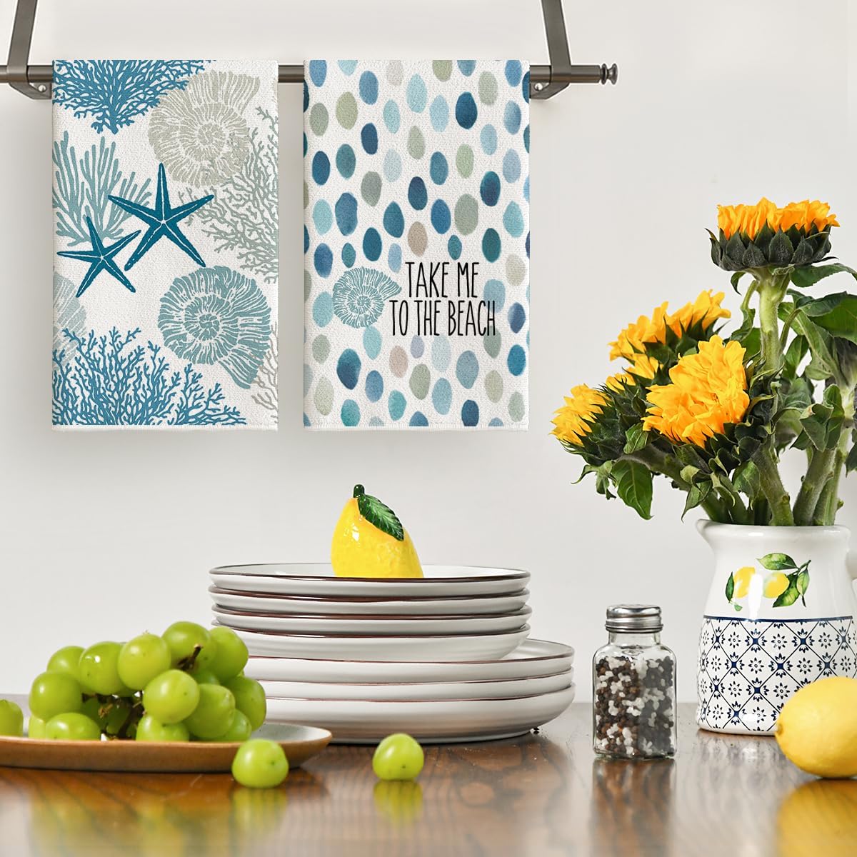 4Pcs, Striped Coral Seahorse S - đánh giá và giá Home Textiles Towel
