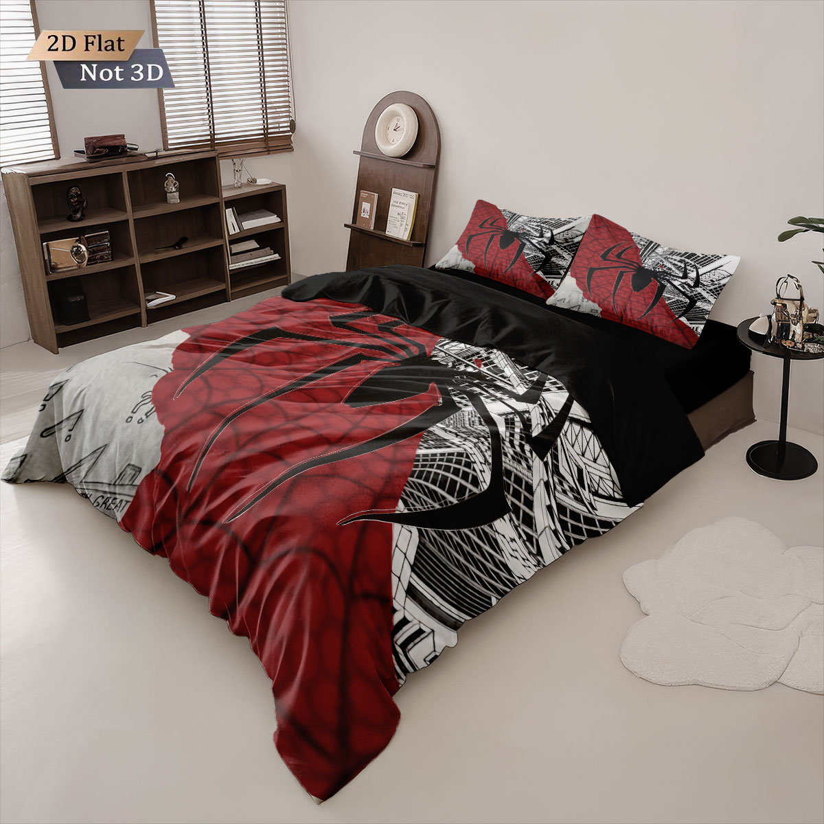 3pcs Black Spider Contrasting  - đánh giá và giá Home Textiles Bedding